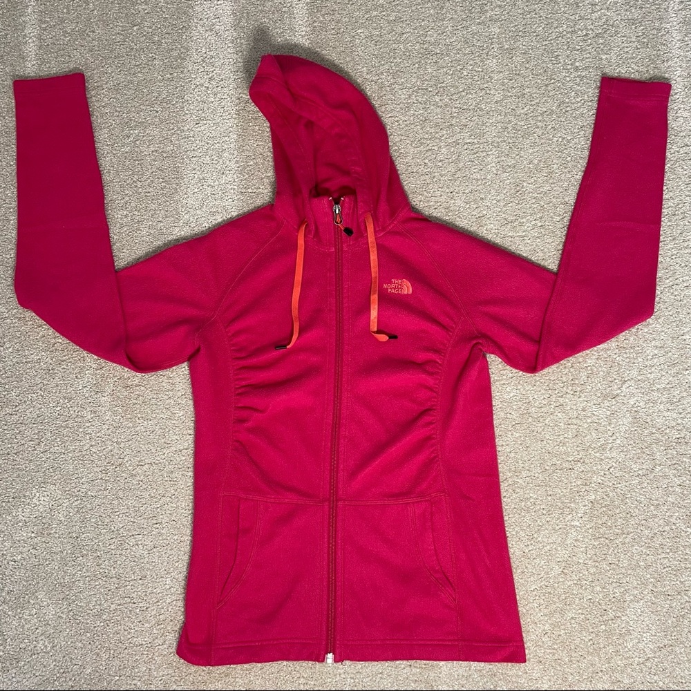 Women’s Small 100% polyester “The North Face” Dark Pink Dome Hoodie